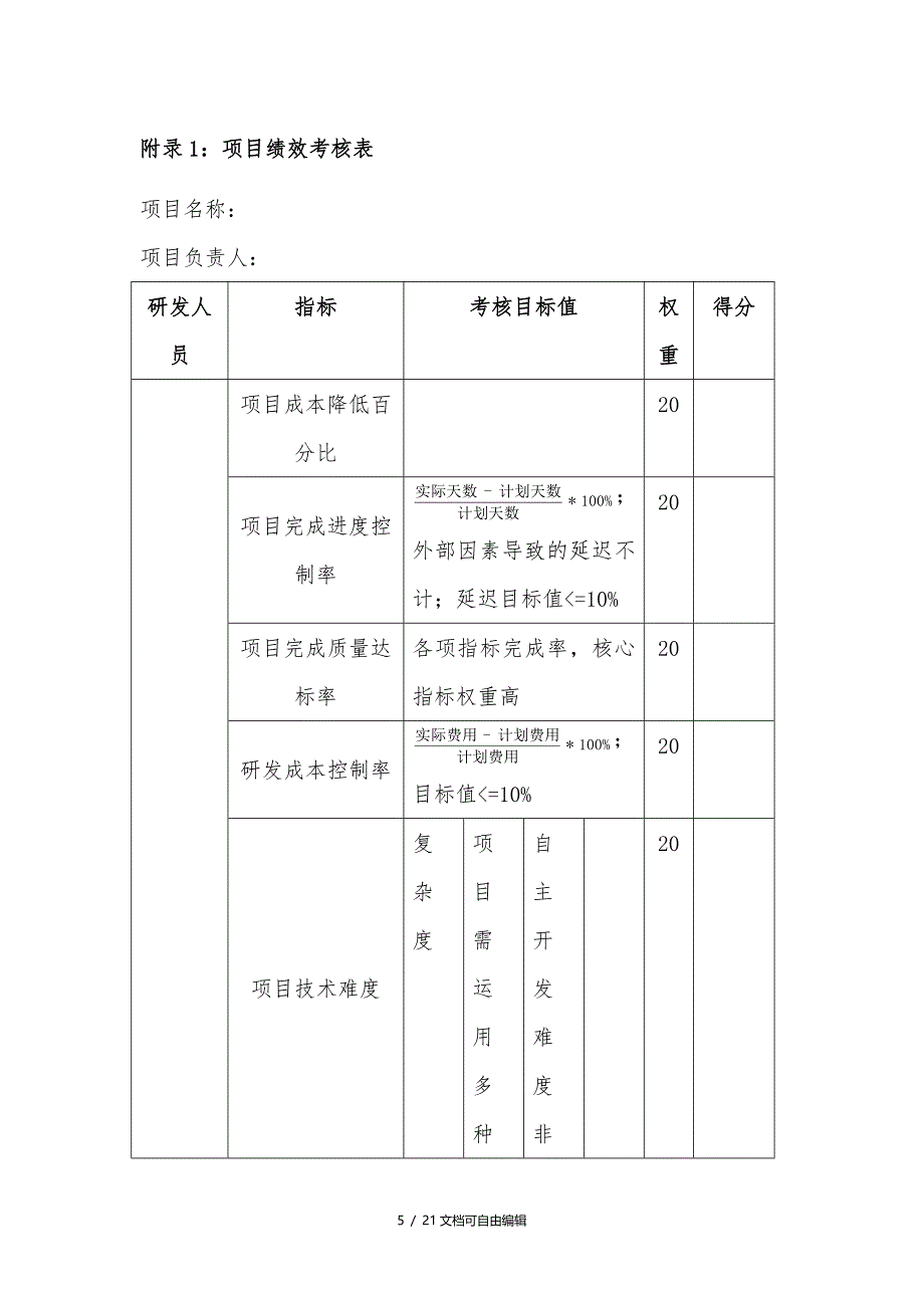 研发中心绩效考核方案_第5页