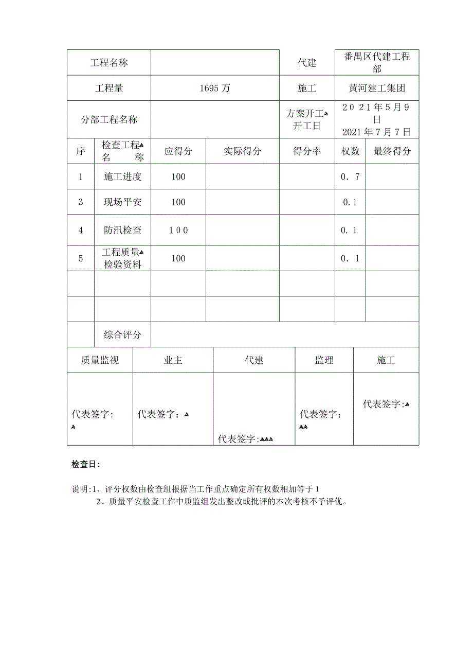 水利工程设计监理施工考核表_第3页