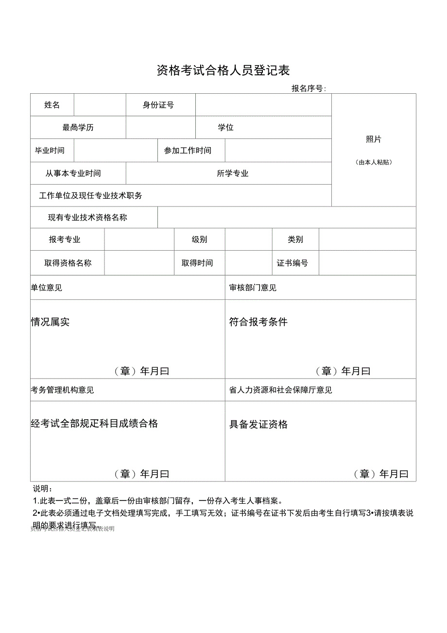 资格考试合格人员登记表_第1页