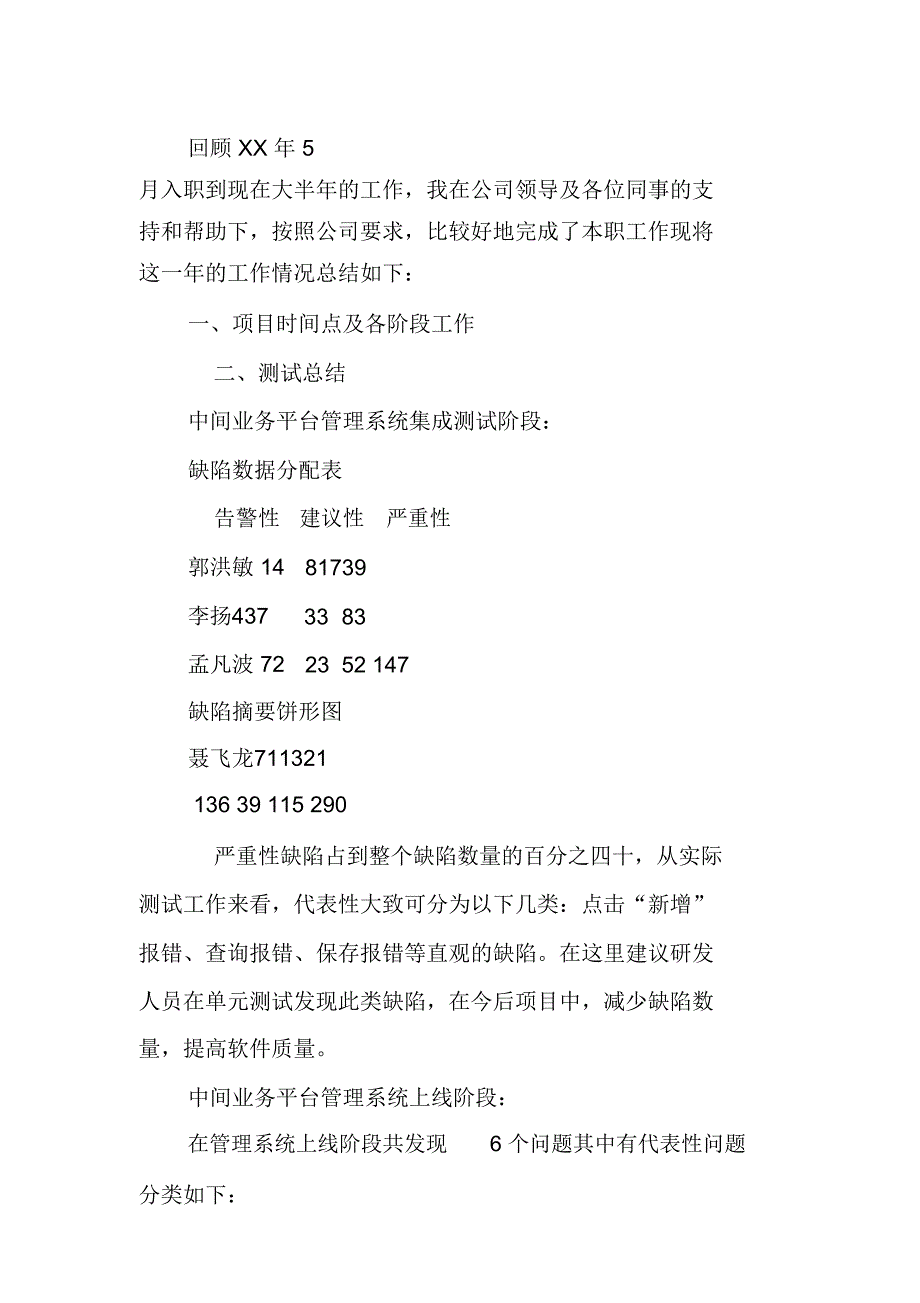 软件测试工程师述职报告_第4页