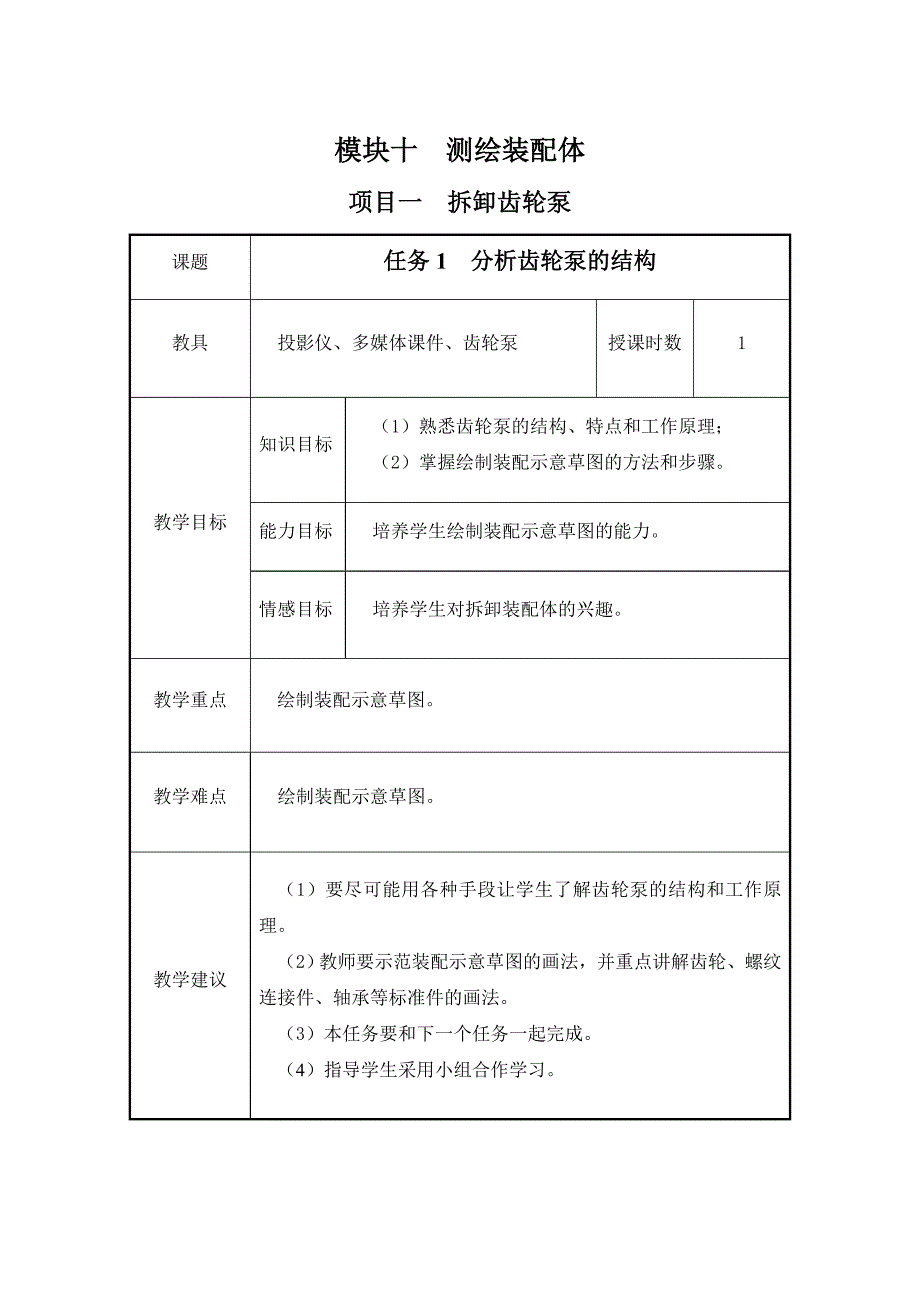 超详细机械制图教案模块10测绘装配体_第1页