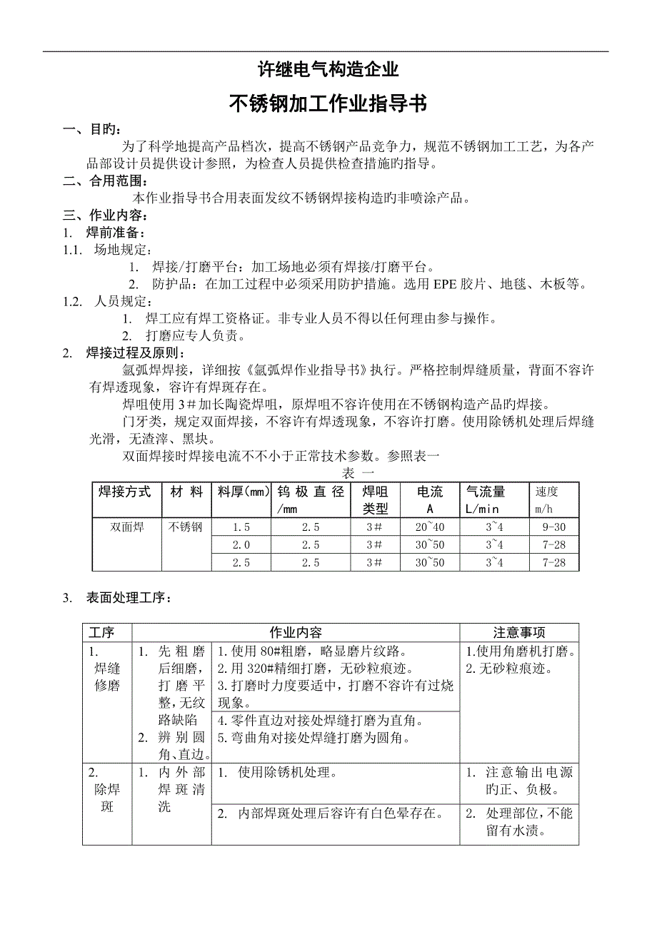 不锈钢加工作业指导书_第2页