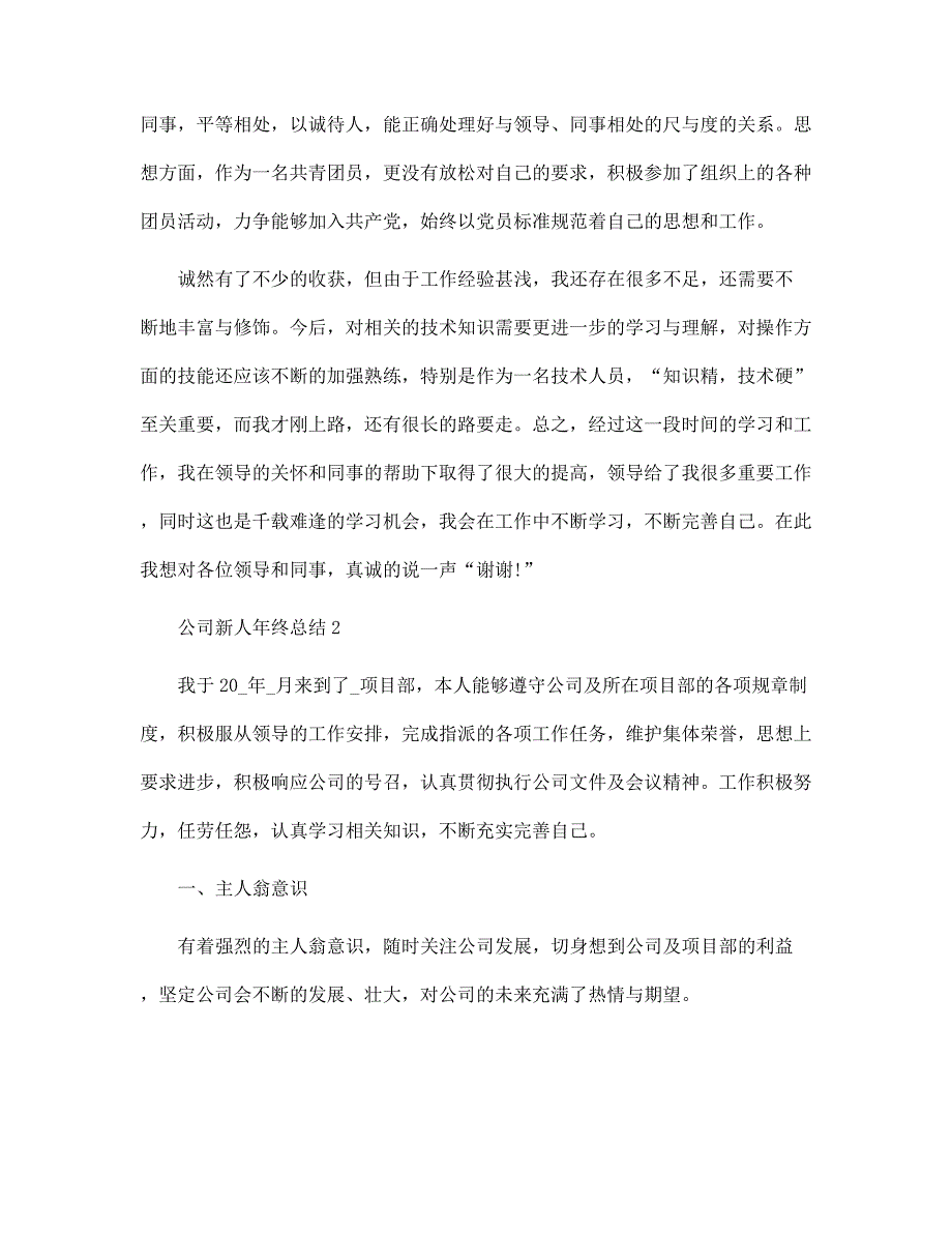 公司新人年终总结5篇范文_第2页