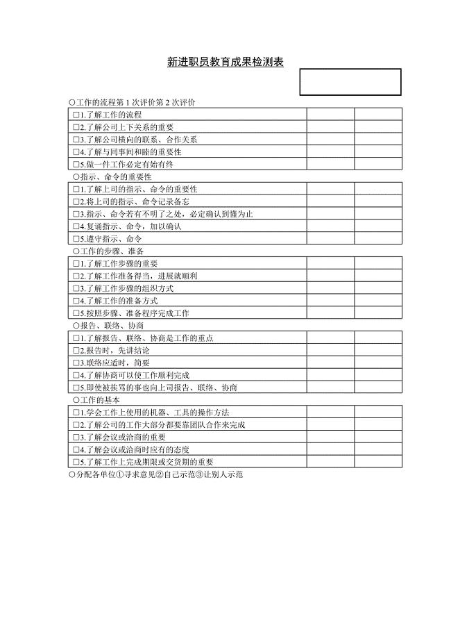 【管理精品】第三十一节 新进职员教育成