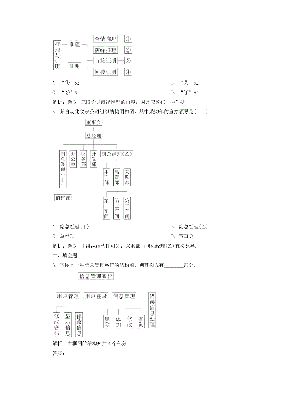 人教版 高中数学【选修 21】4.2结构图课时达标检测_第2页