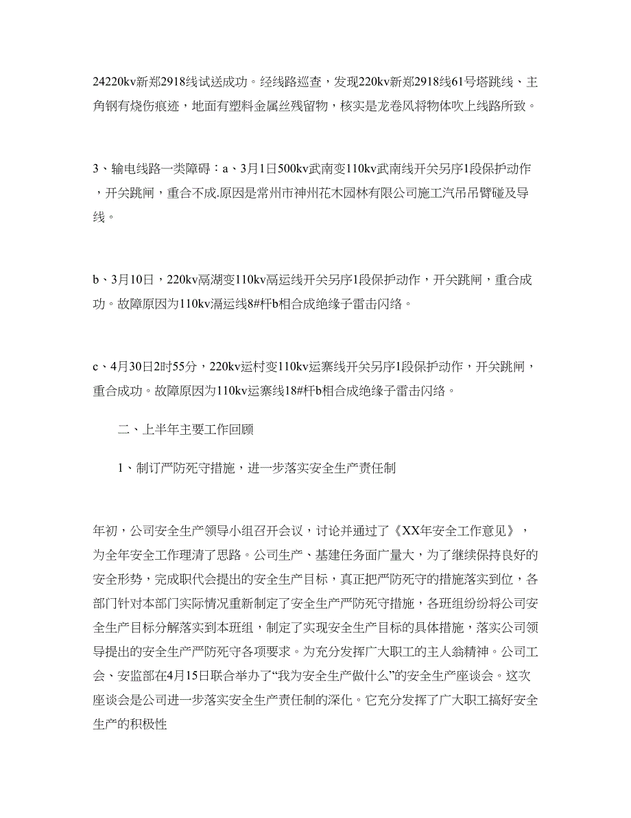 2018上半年安全工作总结(电力).doc_第2页