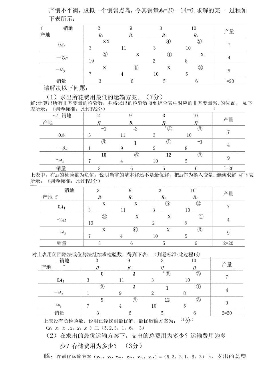 西南交通大学《运筹学IA》考试题_第5页