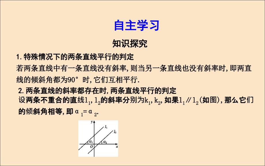 2019年高中数学 第三章 直线与方程 3.1.2 两条直线平行与垂直的判定课件 新人教A版必修2_第3页