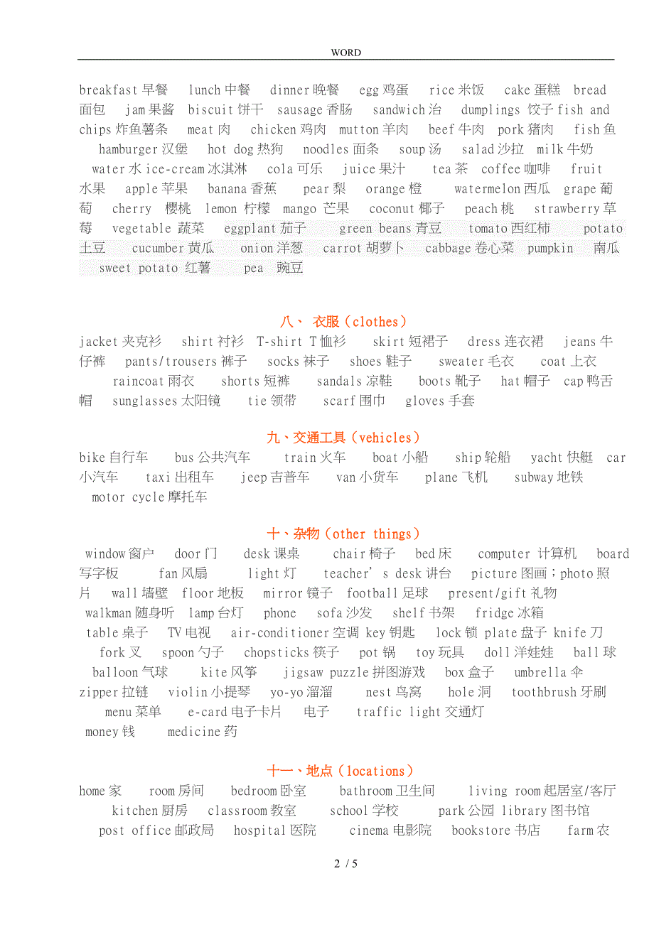 小学生英语单词_第2页