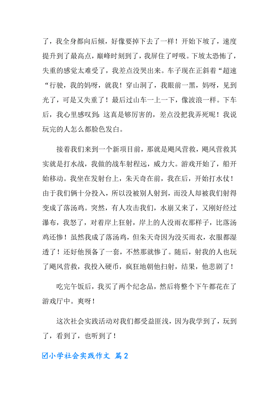小学社会实践作文集锦9篇_第2页