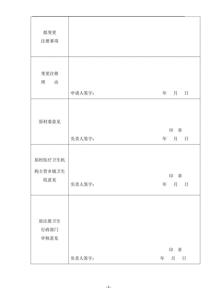 乡村医生变更注册申请表_第5页