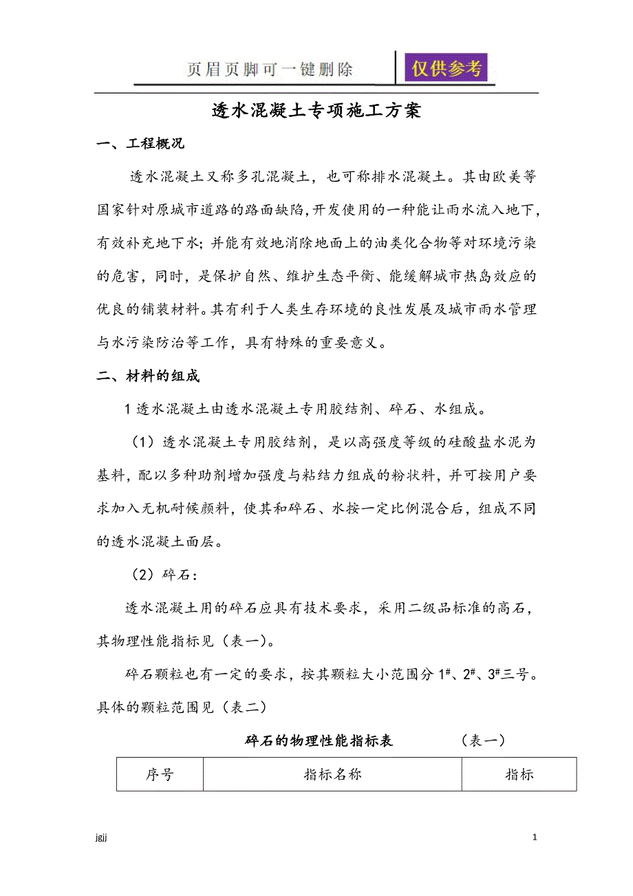 人行道透水混凝土专项施工方案一类优选_第1页