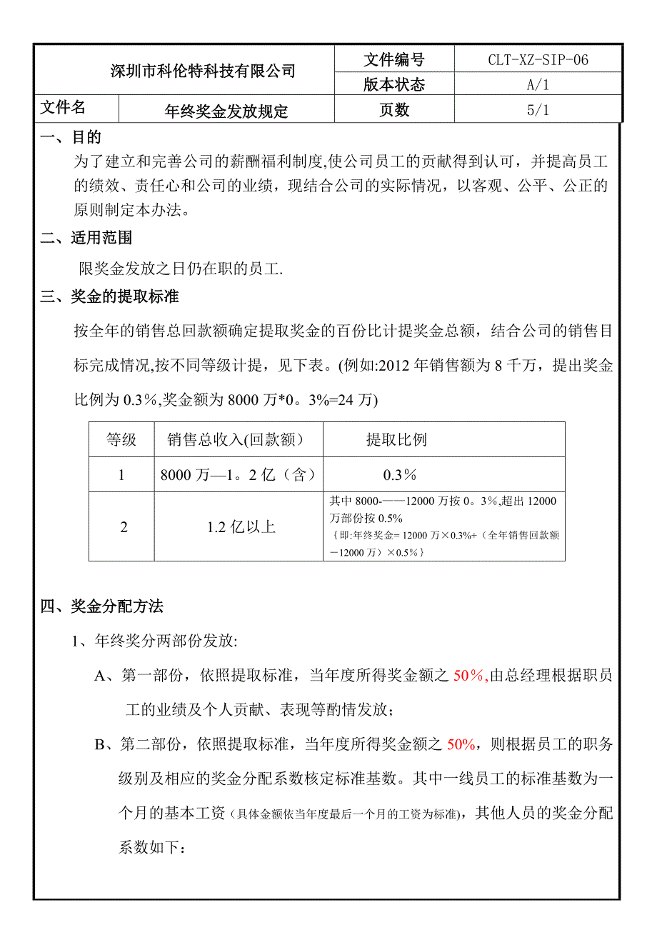 年终奖金发放规定(最新)_第1页