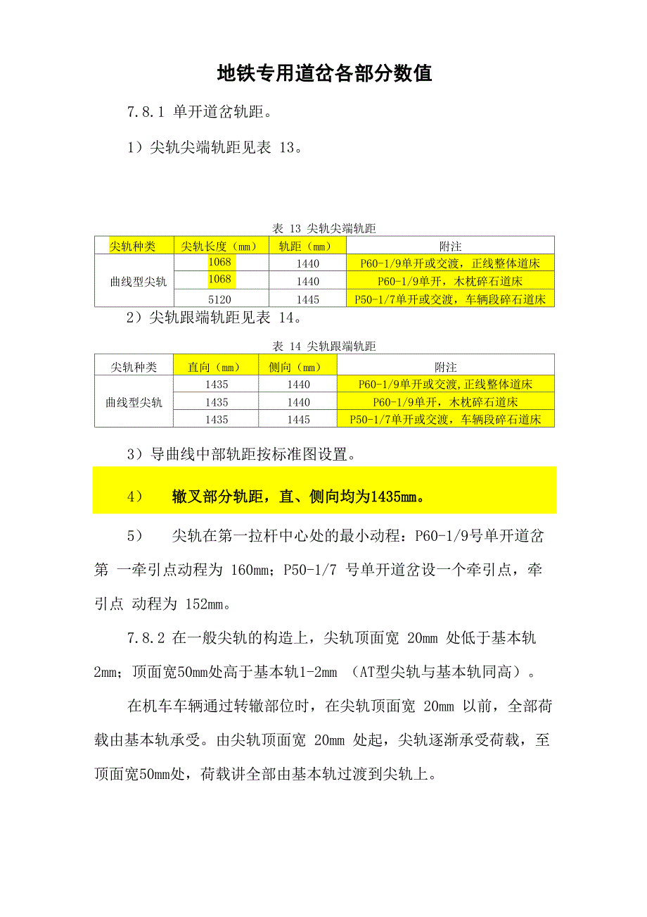 地铁专用道岔几何尺寸_第1页