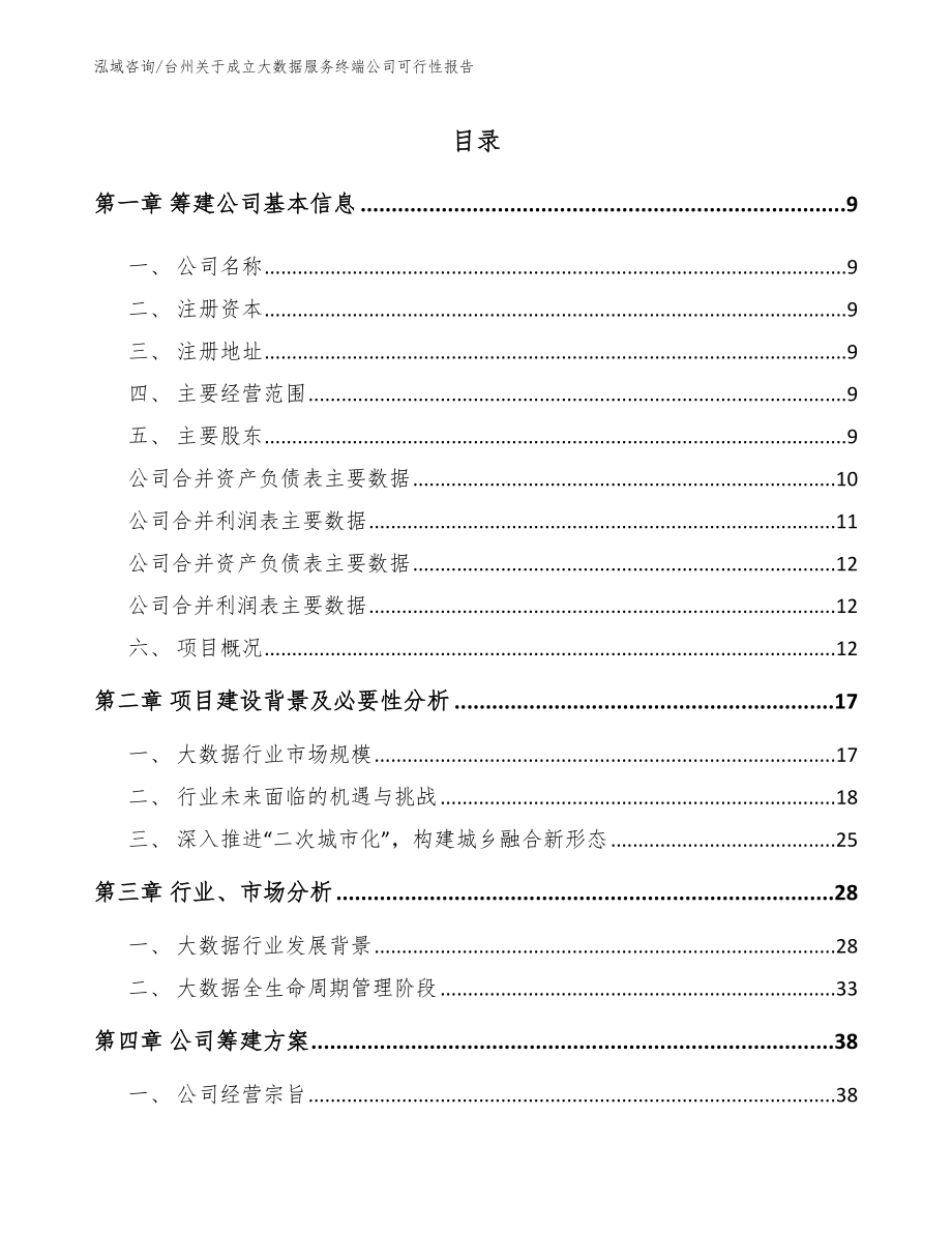 台州关于成立大数据服务终端公司可行性报告模板参考_第2页