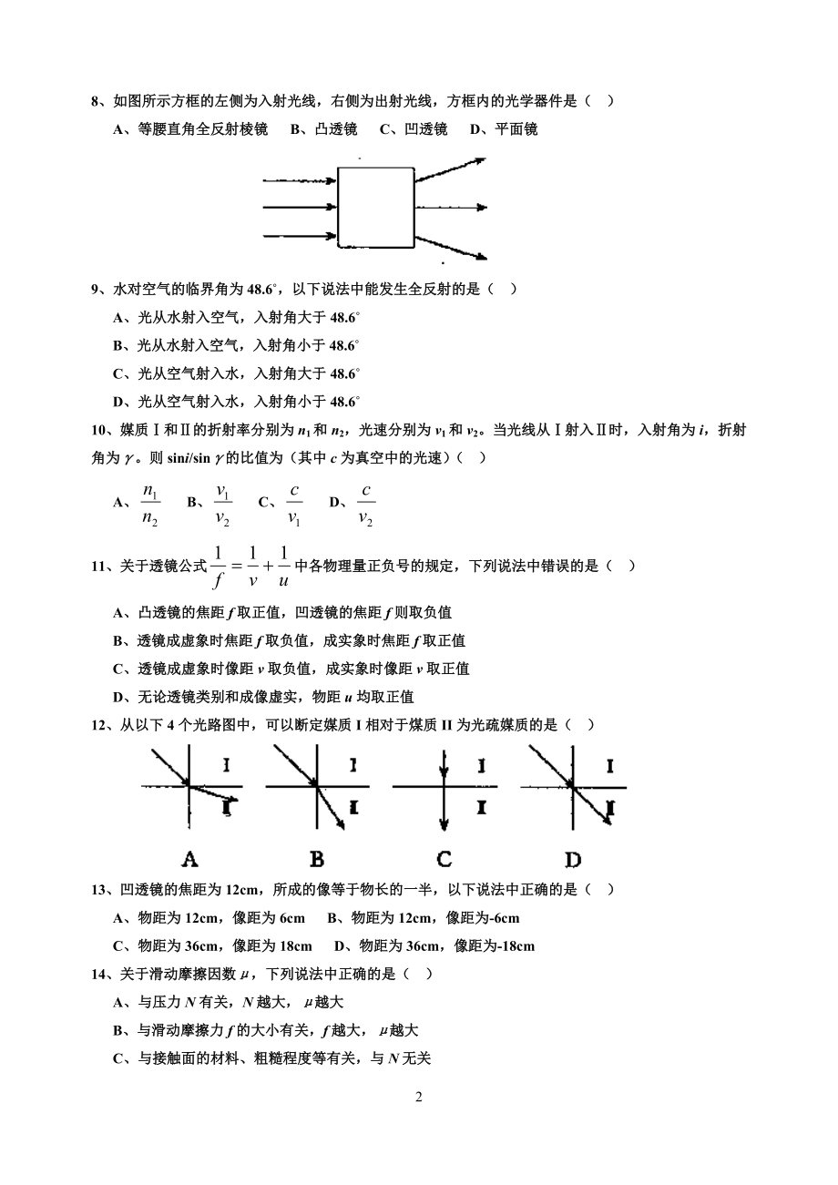 高中物理经典题库1000题_第2页