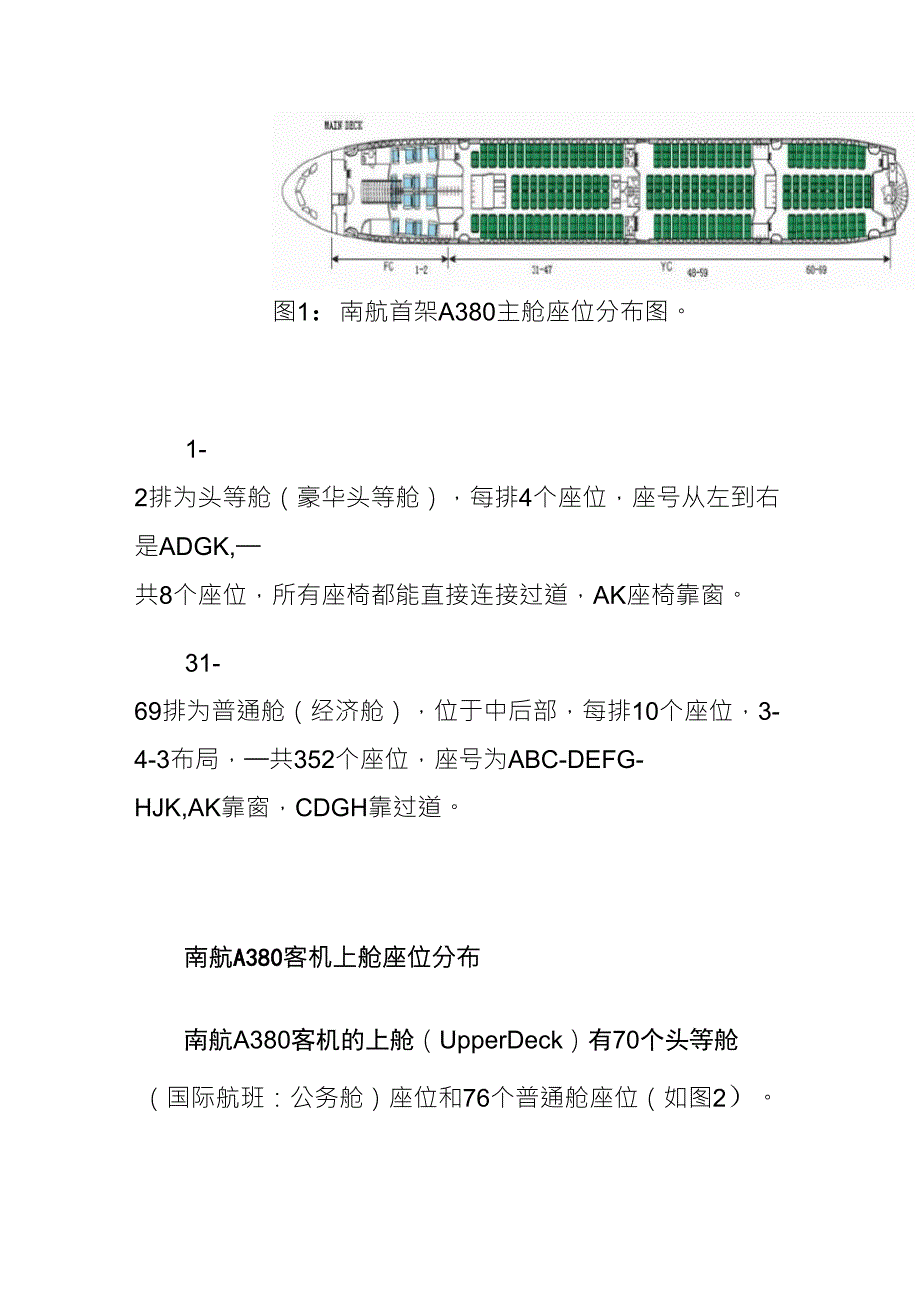 南航空中客车A380的客舱座位分布_第2页