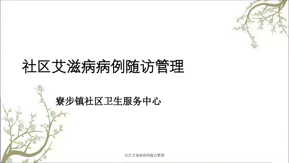 社区艾滋病病例随访管理_第1页