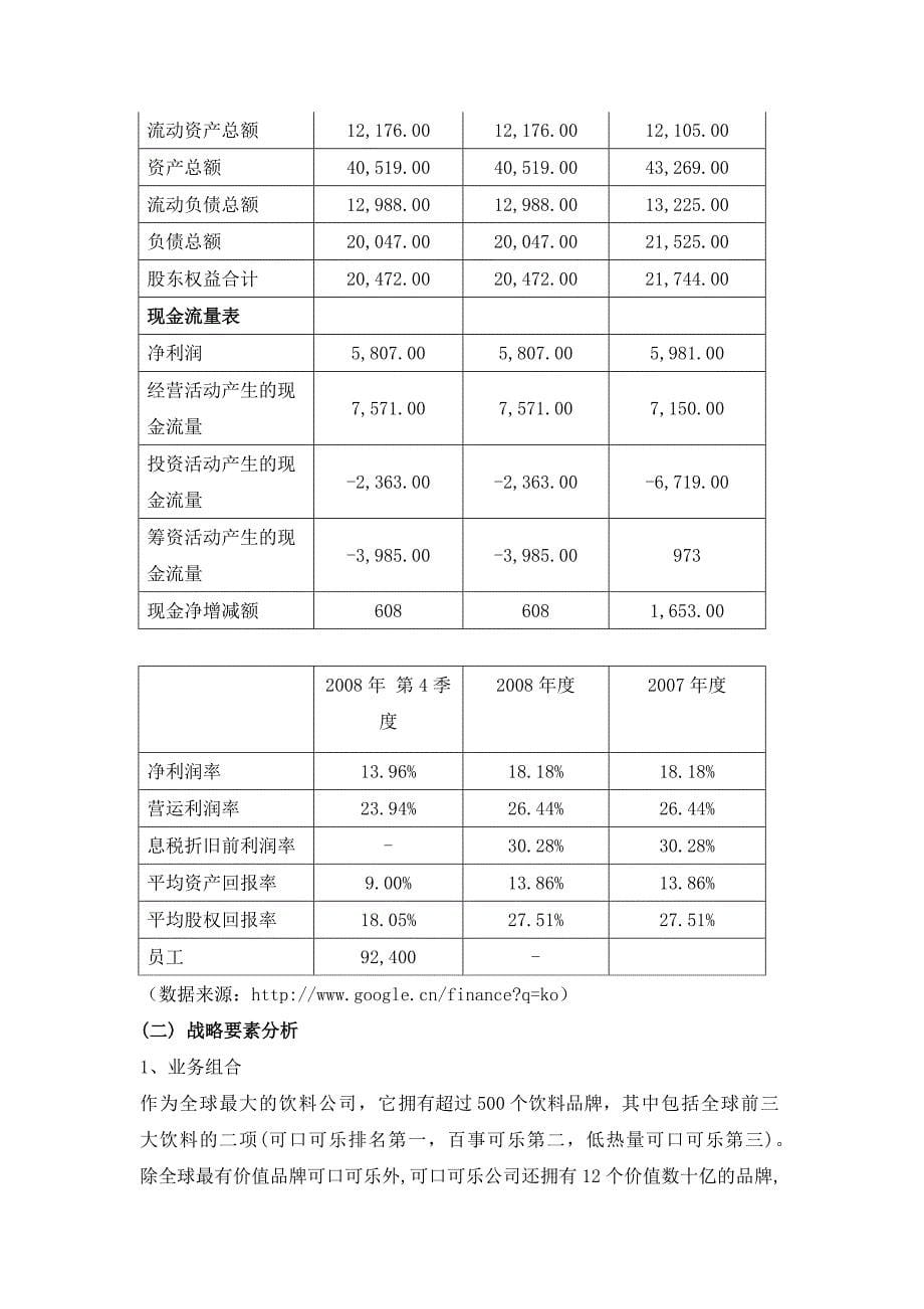 可口可乐公司战略管理案例分析.doc_第5页