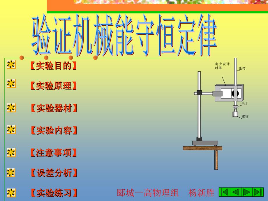 验证机械能守恒定律课件_第1页