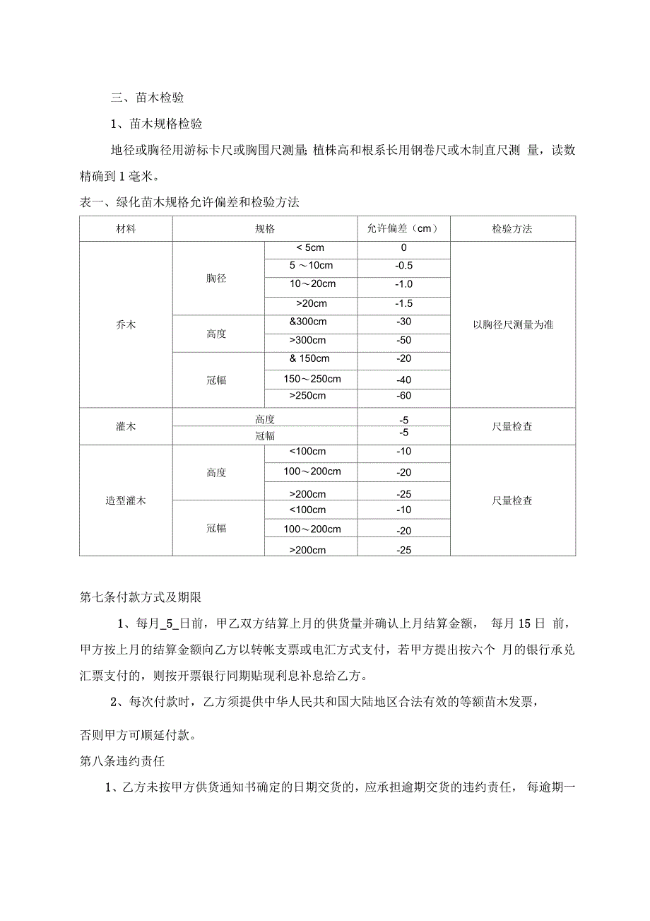 长期购销合同(绿化苗木)_第4页