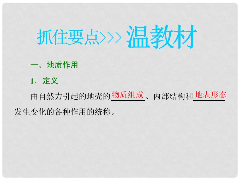 高考地理一轮复习 第一部分 第二章 自然地理环境中的物质运动和能量交换 第五讲 地壳的运动和变化课件 中图版_第3页