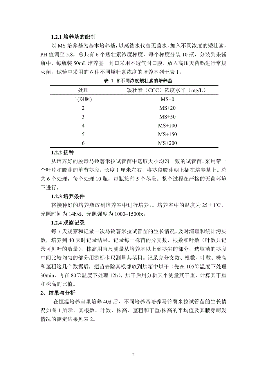 矮壮素对马铃薯米拉试管苗生长的影响.doc_第3页