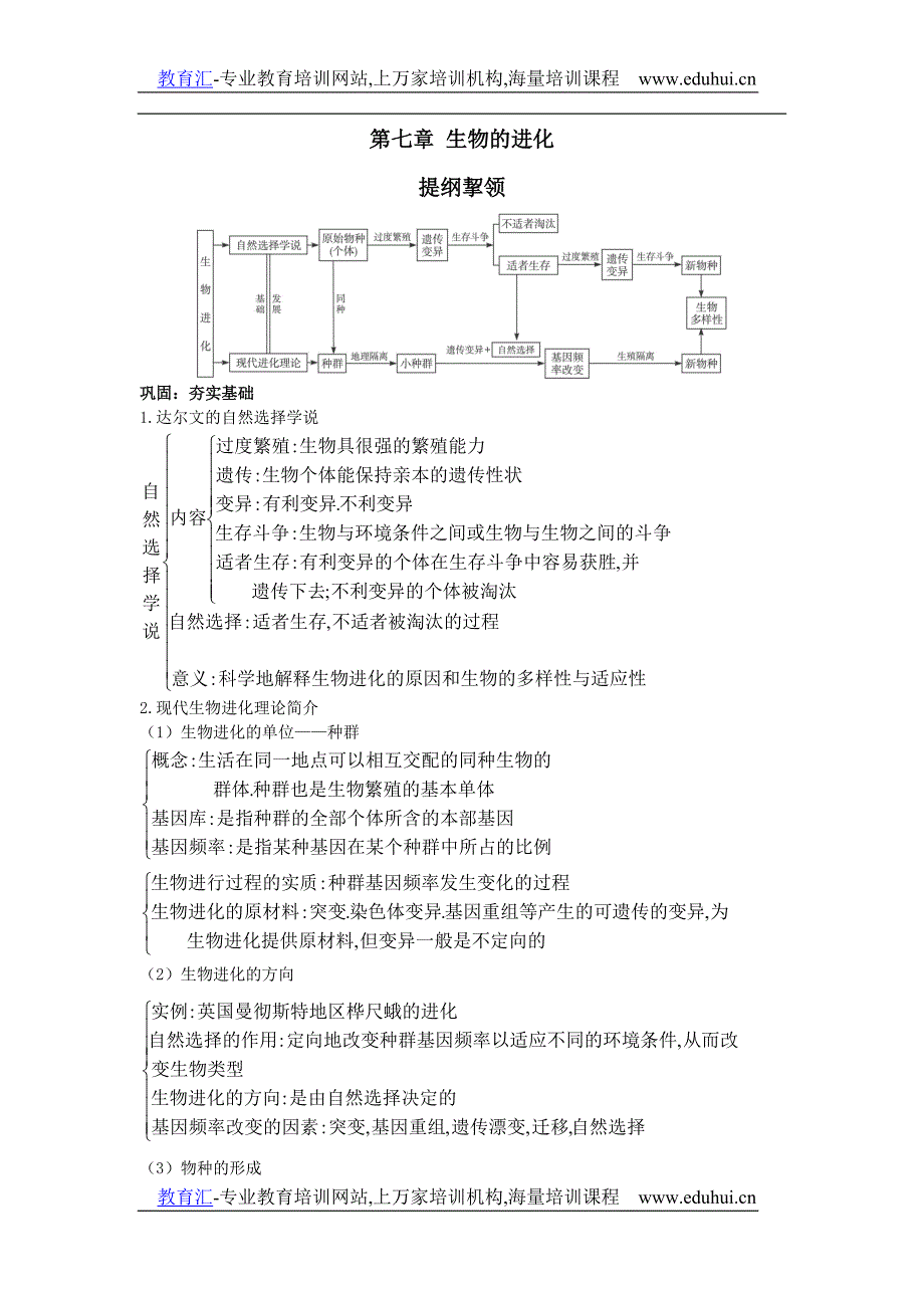 高中总复习第一轮生物第七章生物的进化-教育汇.eduhui.cn.doc_第1页