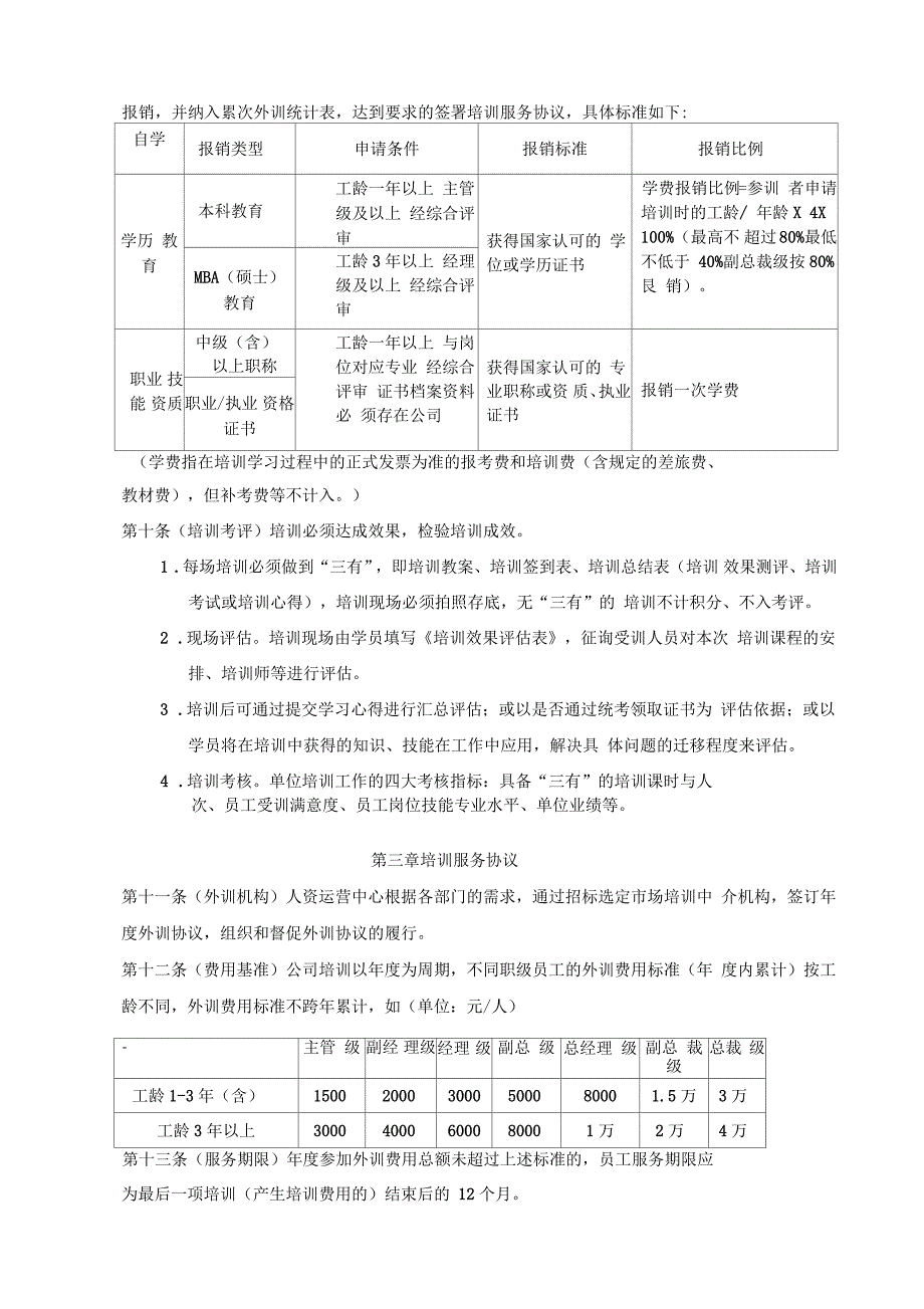 培训管理制度模板_第3页