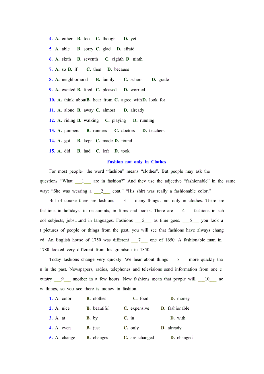 最新中考英语完形填空_第3页