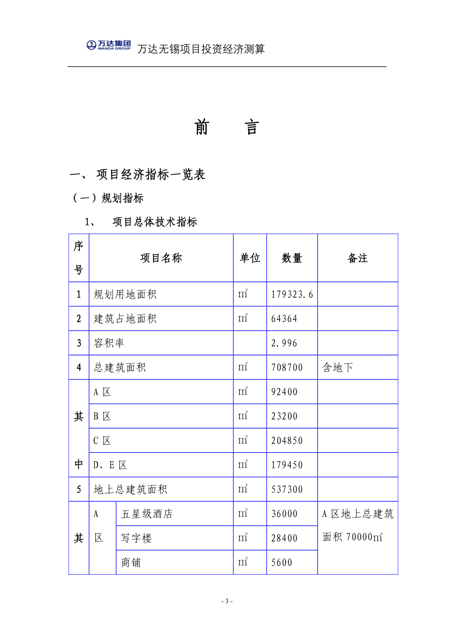 05月万达无锡项目投资测算_第4页