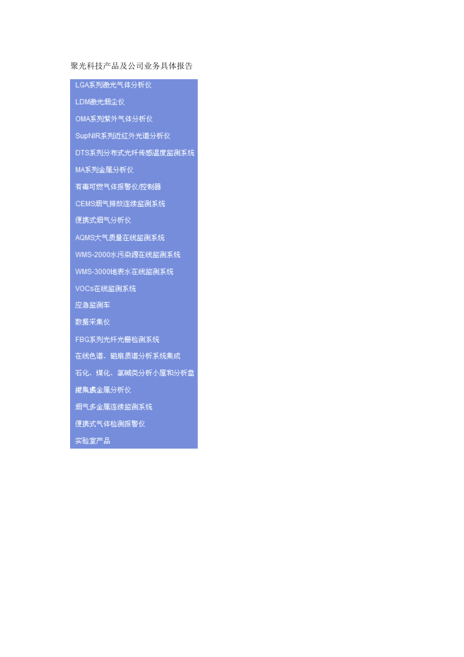 聚光科技产品及公司业务详细报告_第1页