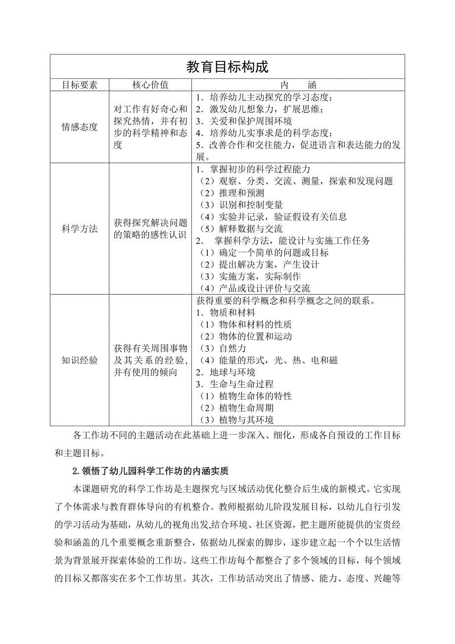 《幼儿园科学工作坊开发与实践研究》课题研究报告_第5页