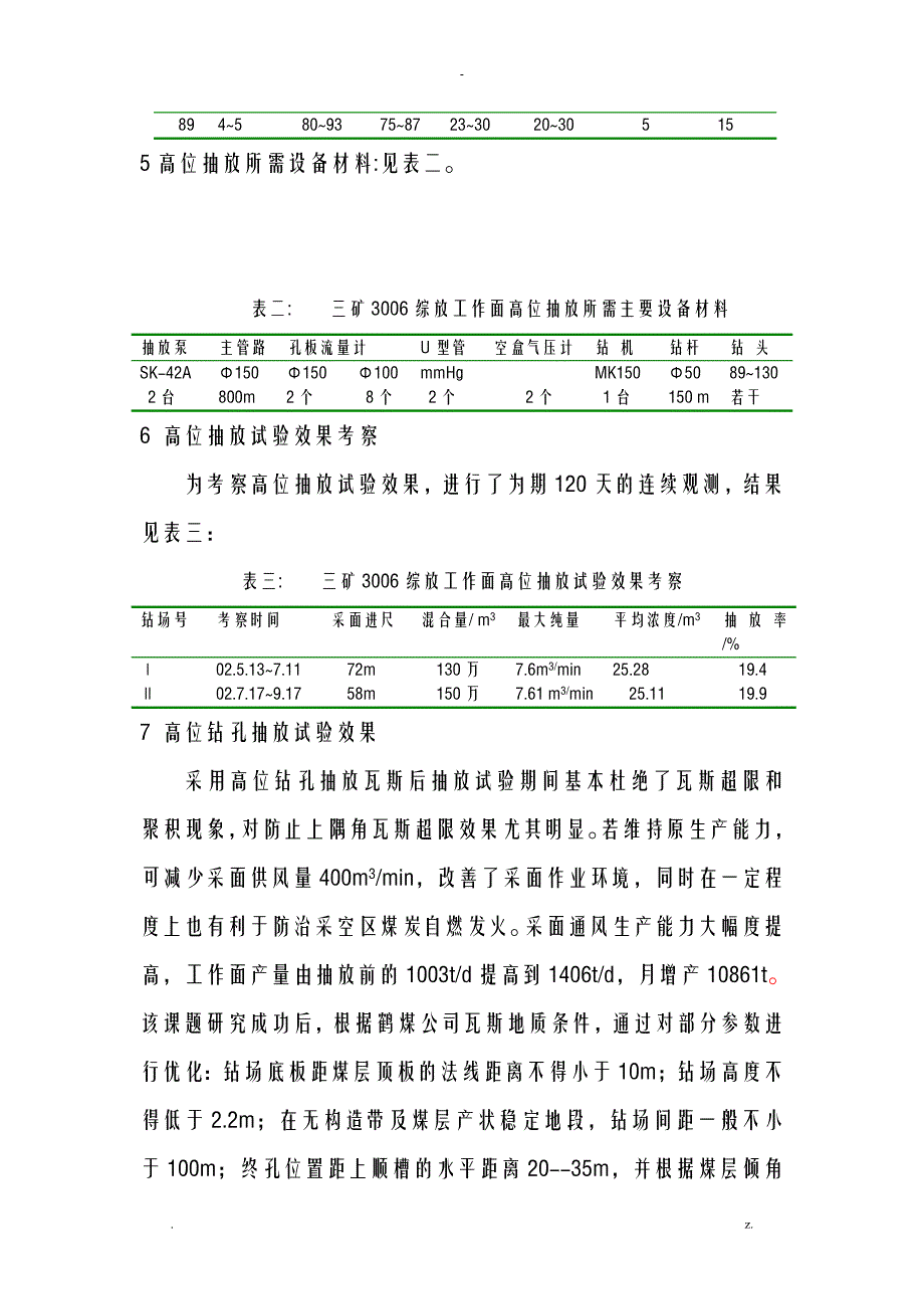 顶板高位钻孔抽放瓦斯技术现场应用分析实施报告_第5页