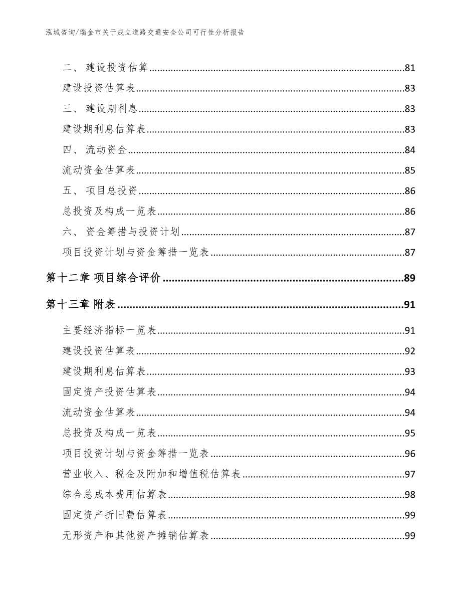 瑞金市关于成立道路交通安全公司可行性分析报告范文模板_第5页