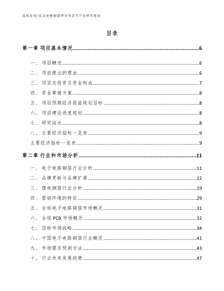 宜宾电解铜箔研发项目可行性研究报告_第1页