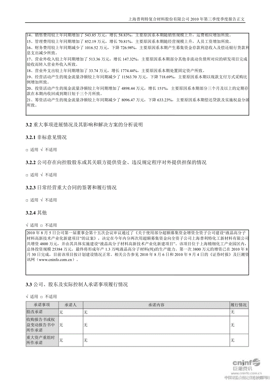 普利特第三季度报告正文_第3页