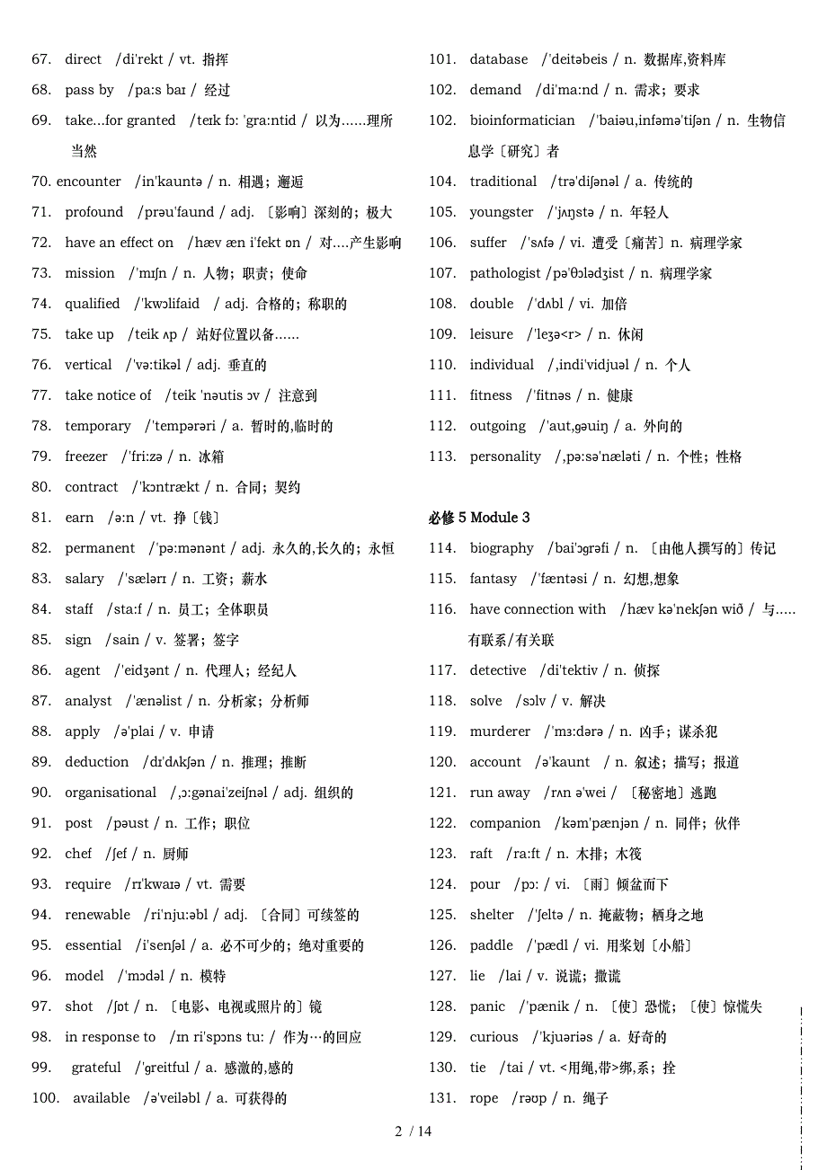 外研版英语必修5选修6单词短语汇总(含音标)_第2页