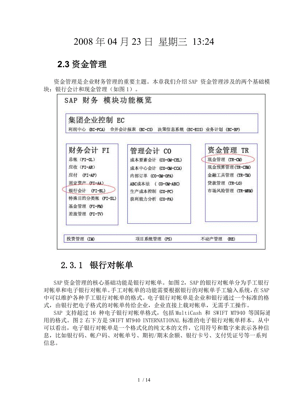 SAP资金管理文档_第1页