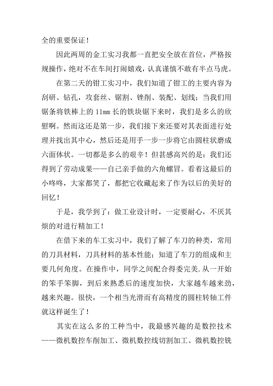 精品实践实习报告模板5篇_第3页