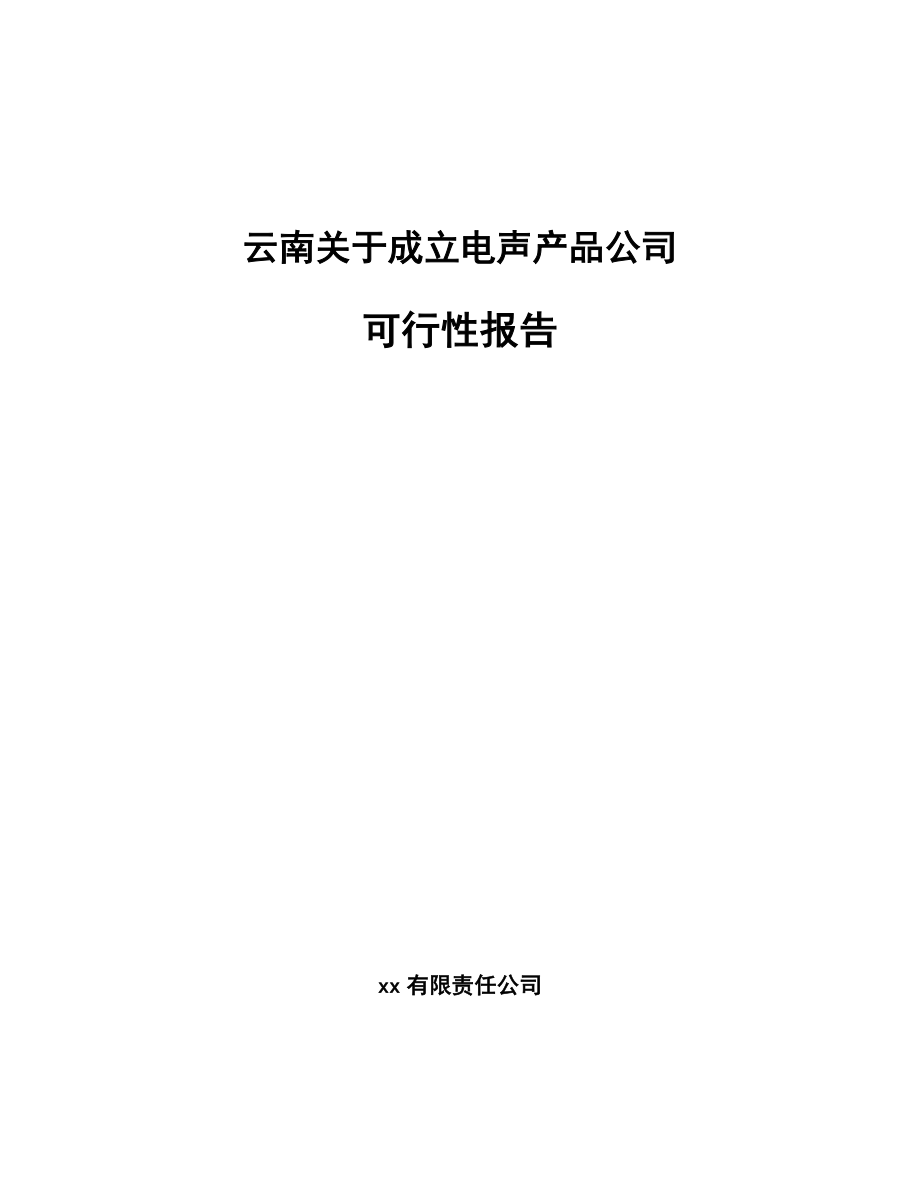 云南关于成立电声产品公司可行性报告_第1页