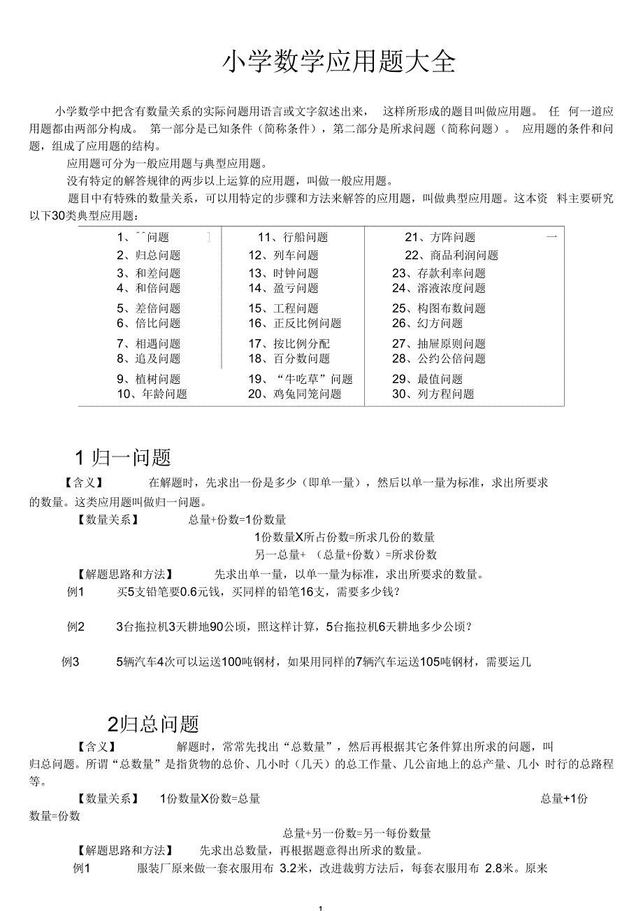 小学数学解决问题大全_第1页