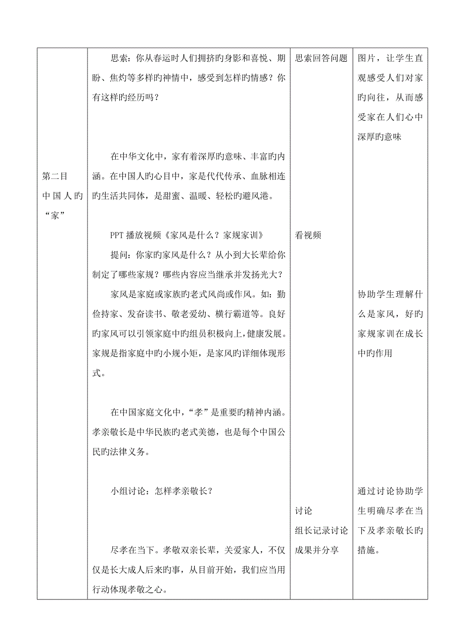 2023年六年级道德与法治全册师长情谊第七课亲情之爱第1框家的意味教案新人教版五四制_第4页