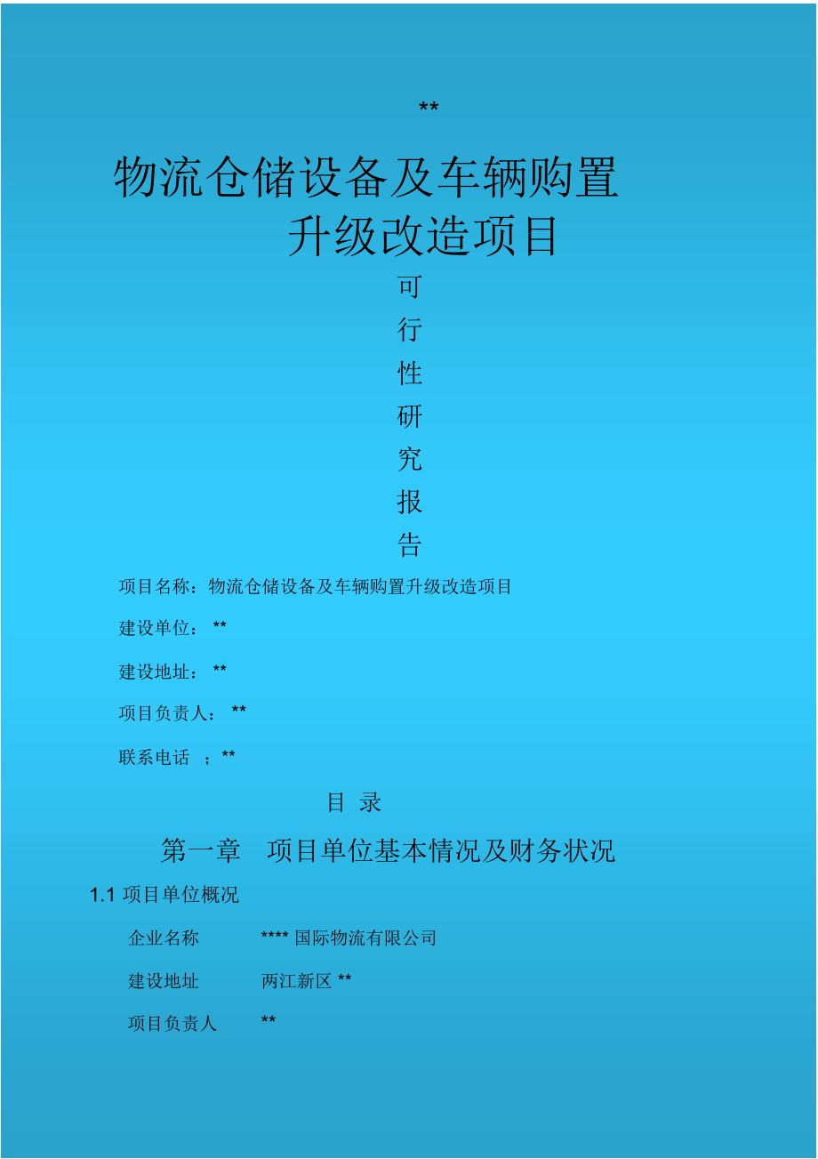 仓储物流升级改造可行性报告_第1页