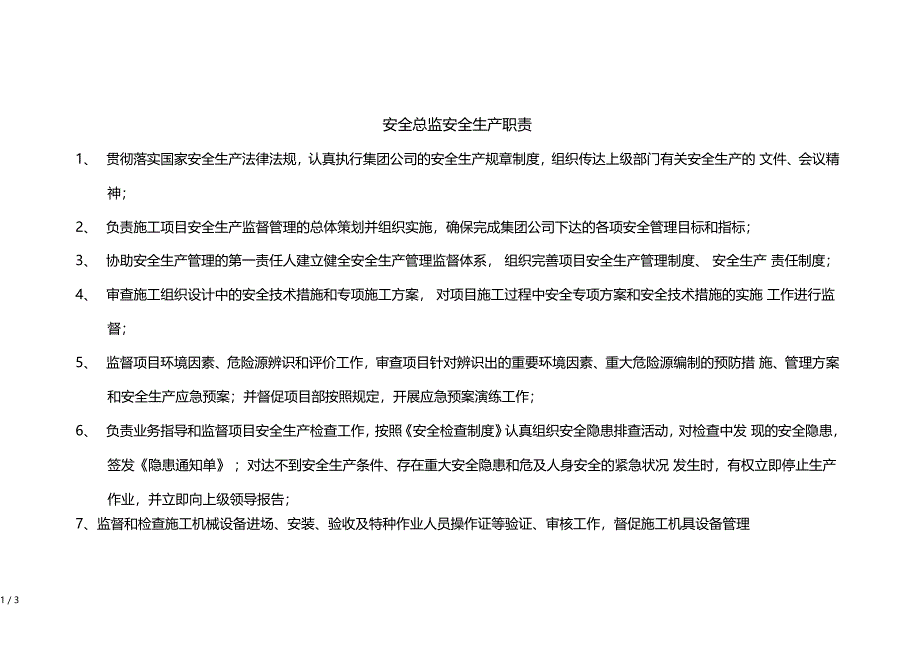 安全总监安全生产职责及工作流程_第1页