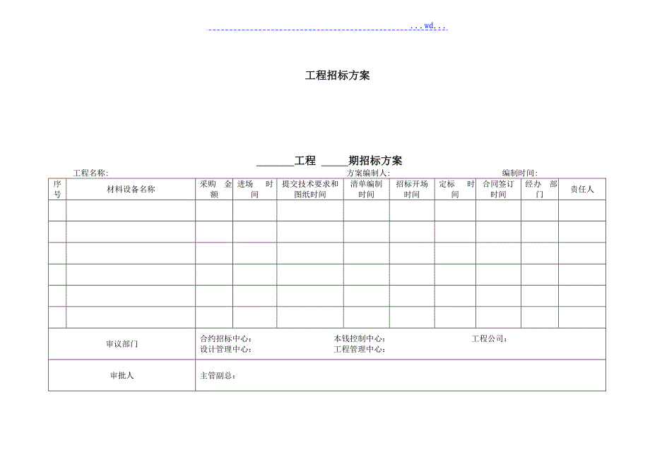 招投标用表格模板_第1页
