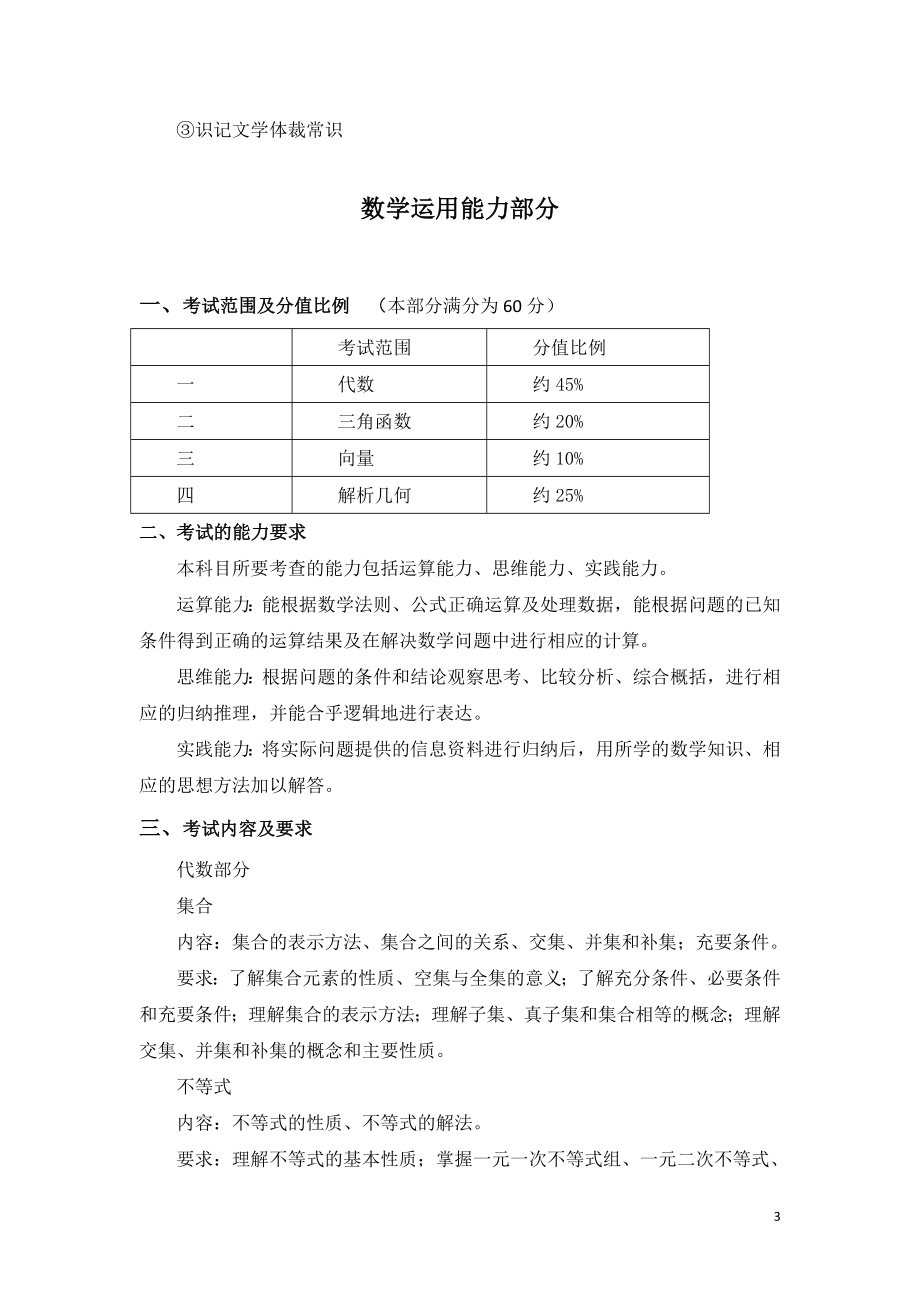 2011年重庆电子工程职业学院单招考试大纲.doc_第3页