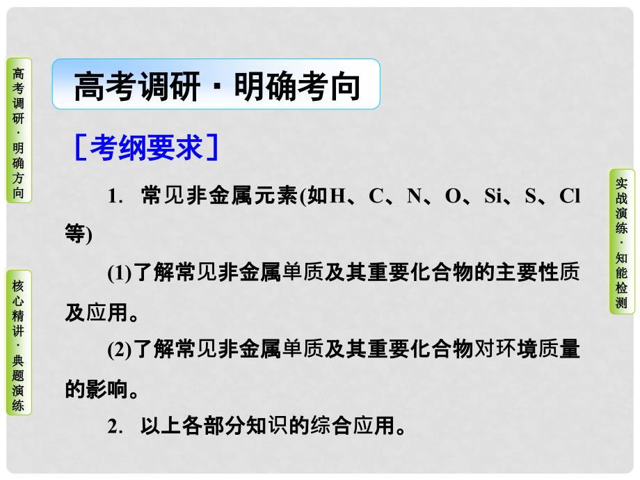 高考化学大二轮复习 第1部分 知识整合 专题3 元素及其化合物 第11讲 非金属及其化合物课件_第2页