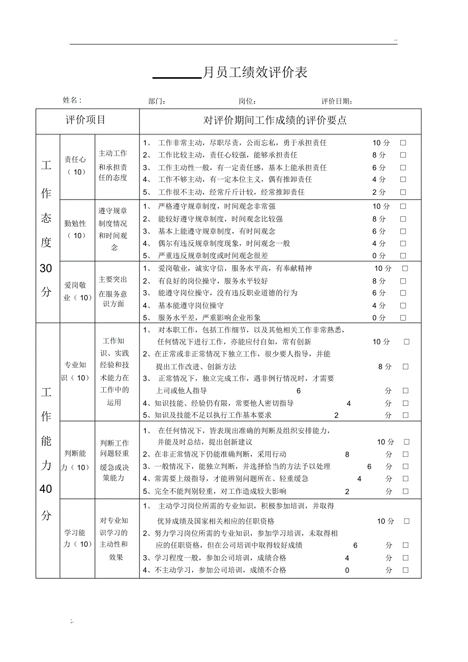 员工岗位能力评价标准_第3页