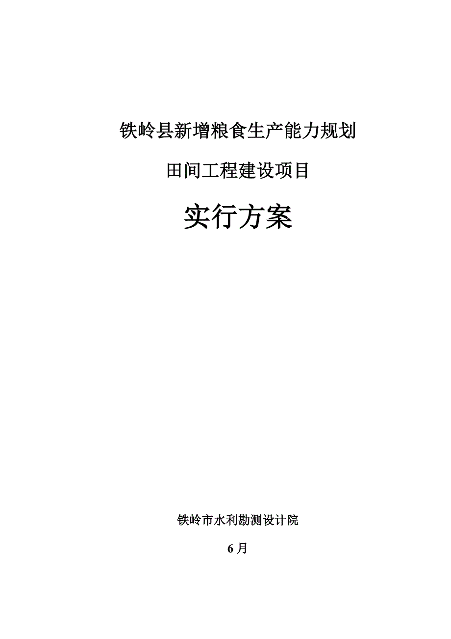 粮食生产重点规划关键工程建设专项项目实施专题方案_第1页